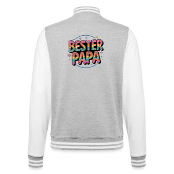 Bester papa - College-Sweatjacke - Grau meliert/Weiß - Hinten - Marisol (170cm)