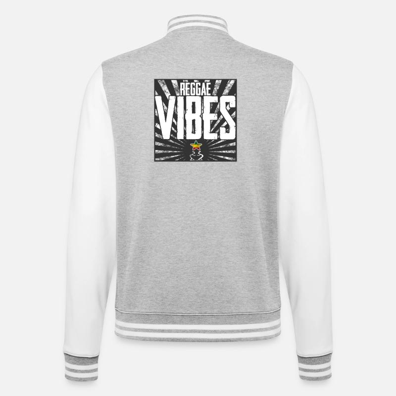 Conception Reggae Vibes - Veste Teddy - gris chiné / blanc