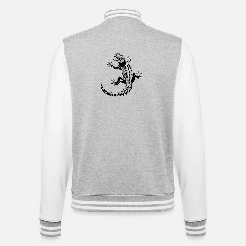 Gecko léopard - Veste Teddy - gris chiné / blanc