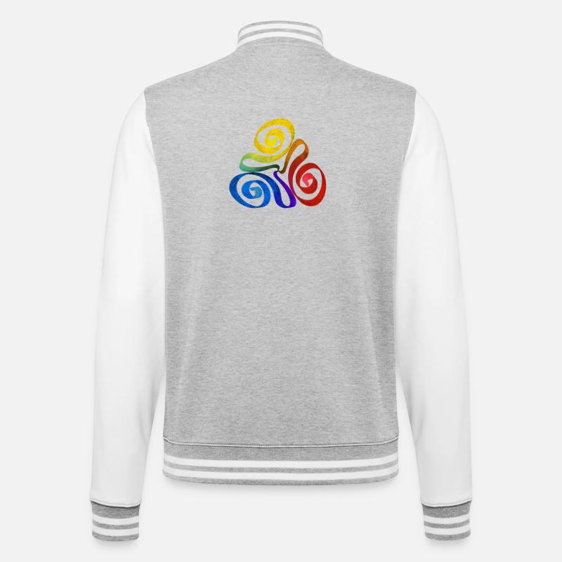 Spirale triangle arc-en-ciel - Veste Teddy - gris chiné / blanc