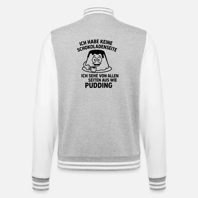 pudding schokoladenseite - College-Sweatjacke - Grau meliert/Weiß