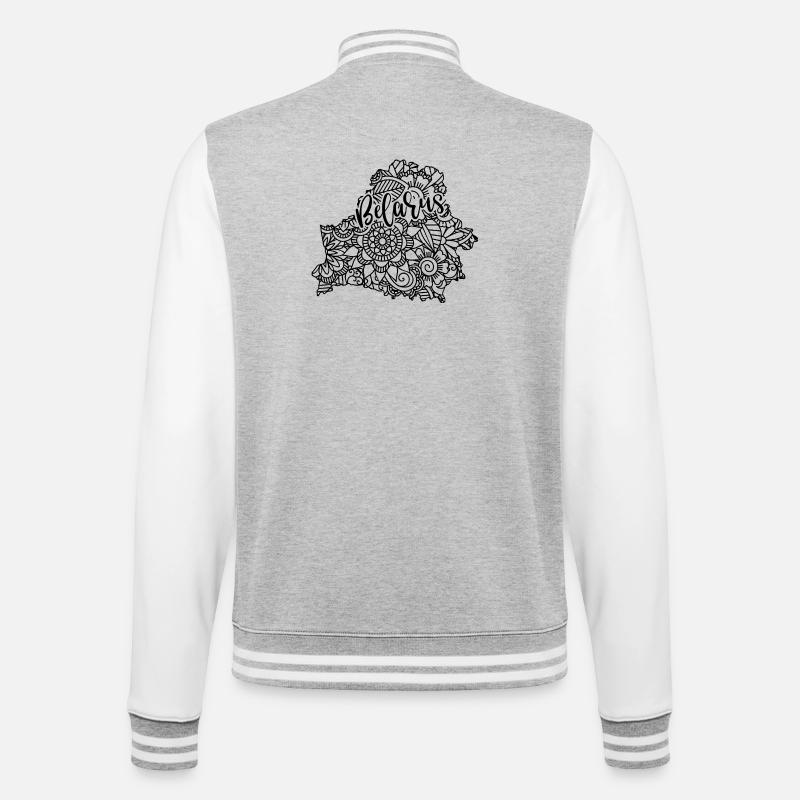 Belarus Map Mandala Eastern Europe Minsk - College Sweat Jacket - heather grey/white