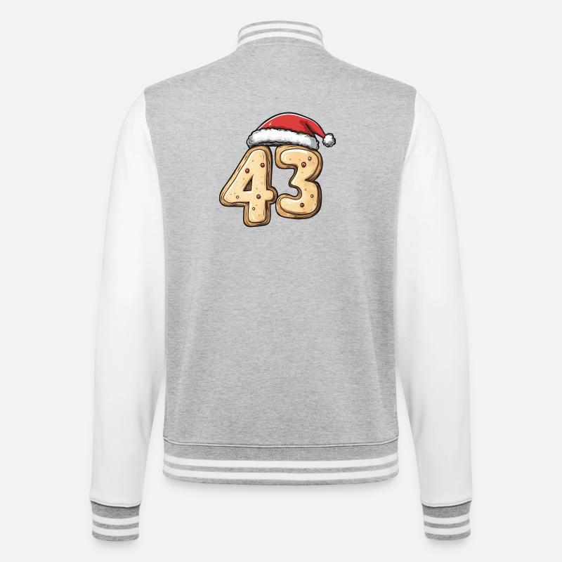 Biscuit de Noël à 43 chiffres - Veste Teddy - gris chiné / blanc