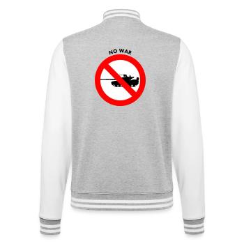 No war - College Sweat Jacket - heather grey/white - Back - Marisol (170cm)