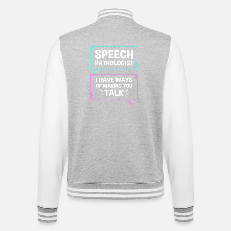 Sprachpathologe SLP Logopäde - College-Sweatjacke - Grau meliert/Weiß