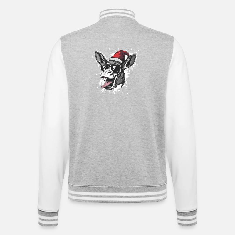 Âne Noël Drôle - Veste Teddy - gris chiné / blanc