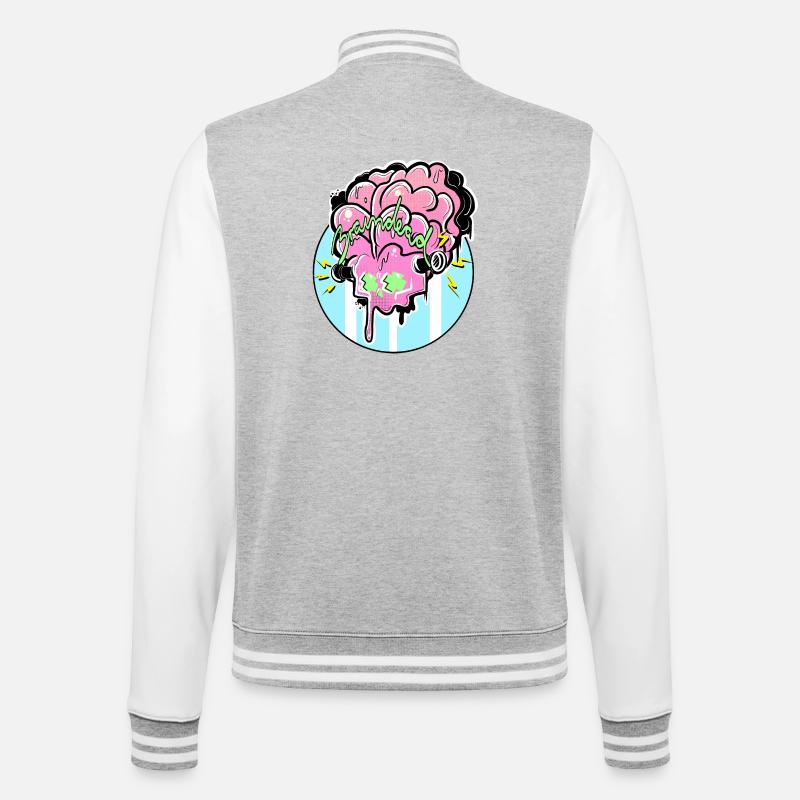Brain Graffiti Power - College Sweat Jacket - heather grey/white