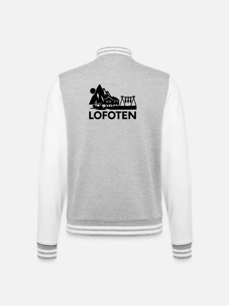 lofoten silhouette - College-Sweatjacke - Grau meliert/Weiß