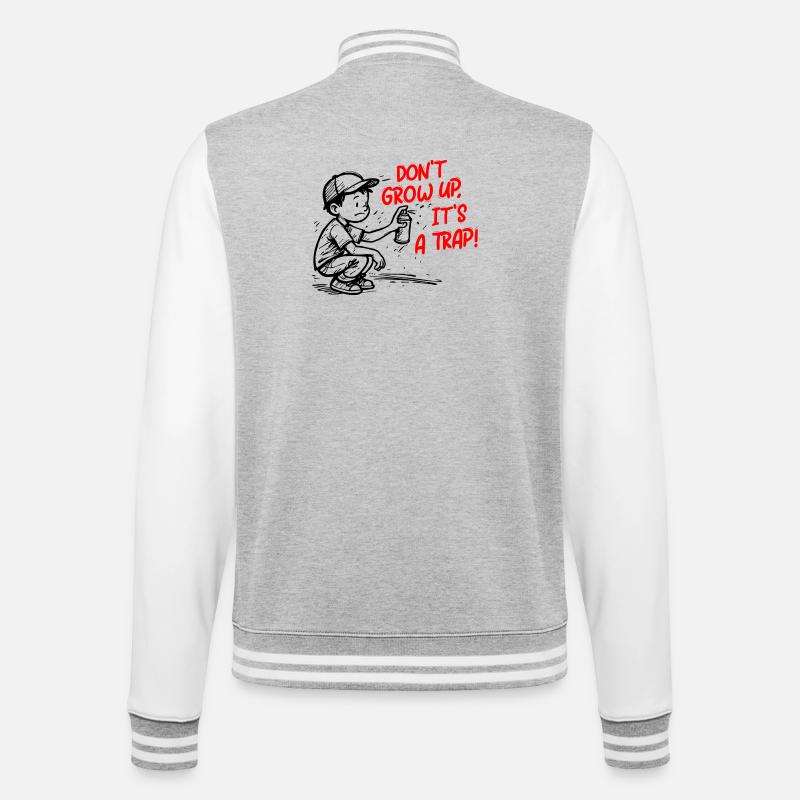 C’est un tour de passe-passe - Veste Teddy - gris chiné / blanc