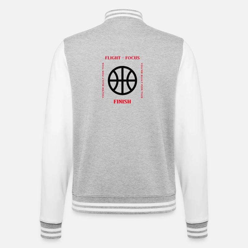 Vol, Concentration, Finition Design - Veste Teddy - gris chiné / blanc