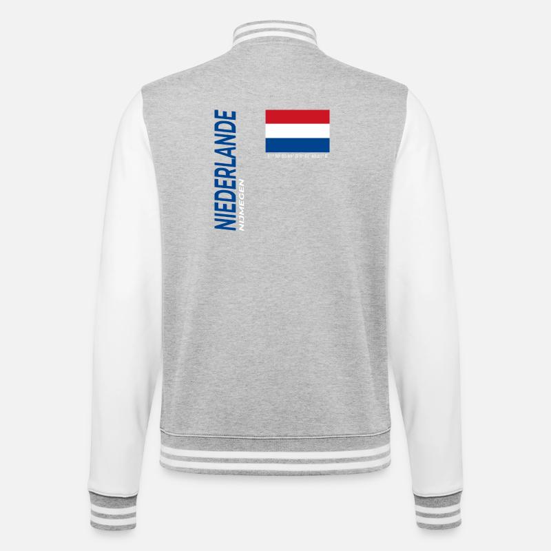 Nijmegen - College Sweat Jacket - heather grey/white
