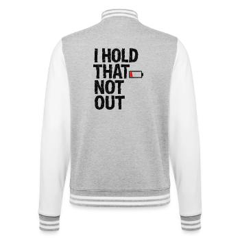 Denglisch Lustig I Hold That Not Out - College-Sweatjacke - Grau meliert/Weiß - Hinten - Marisol (170cm)