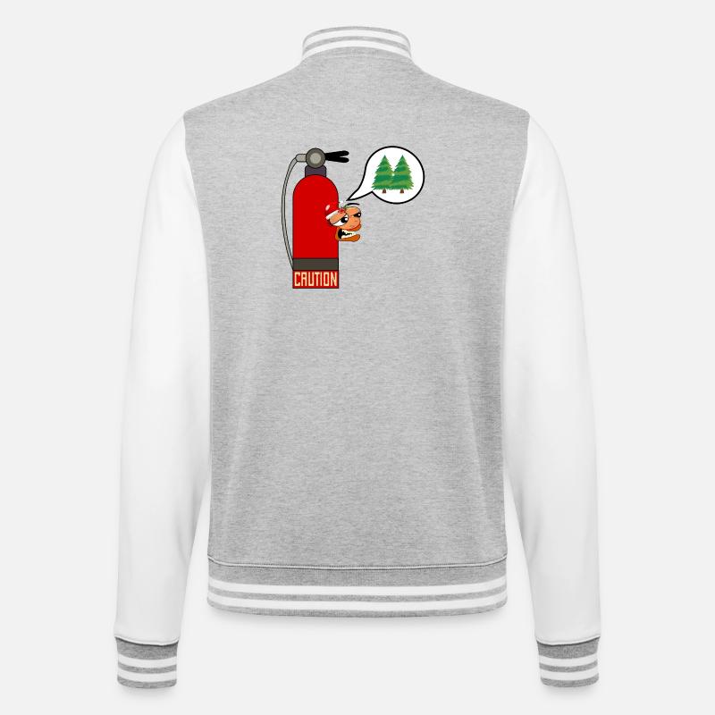 CAUTION CHRISTMAS TREE FIRE - College Sweat Jacket - heather grey/white