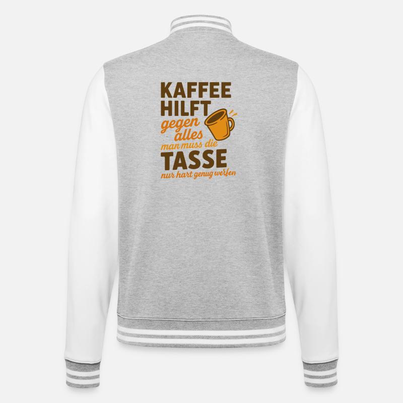 Le café aide contre tout. Dire - Veste Teddy - gris chiné / blanc