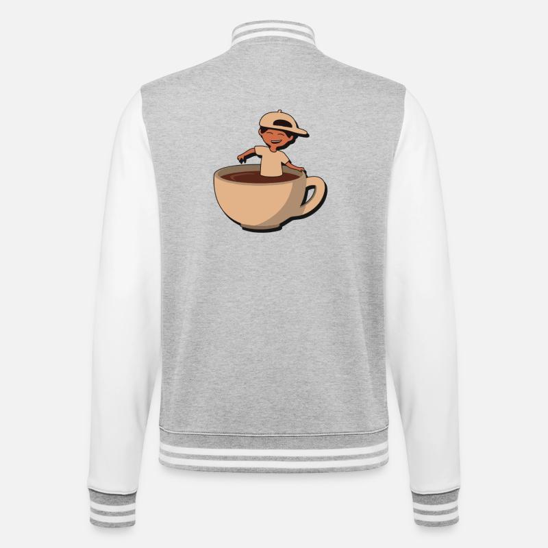 Éclaboussure de café Cup Buddy - Veste Teddy - gris chiné / blanc