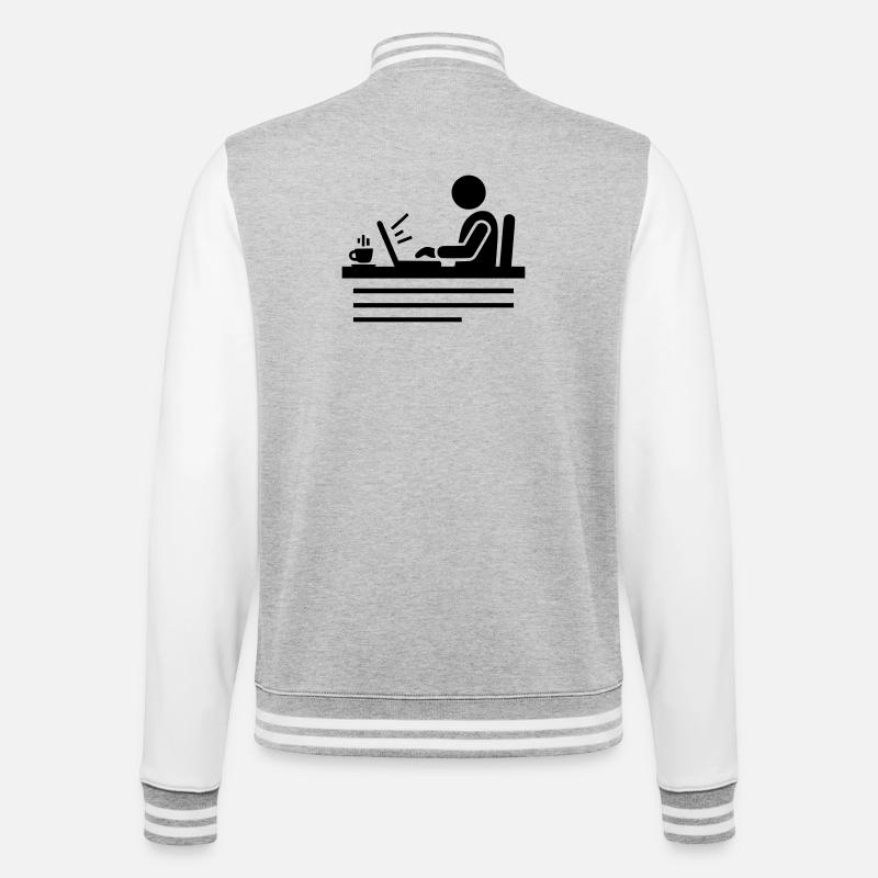 Büro & Home-Office | Programmierer Piktogramm - College-Sweatjacke - Grau meliert/Weiß