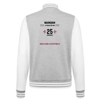 Bricklayer 25th anniversary 25th company anniversary - College Sweat Jacket - heather grey/white - Back - Marisol (170cm)