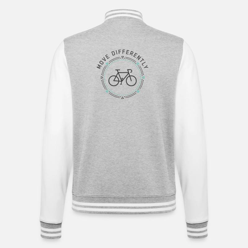 Move Differently - College-Sweatjacke - Grau meliert/Weiß