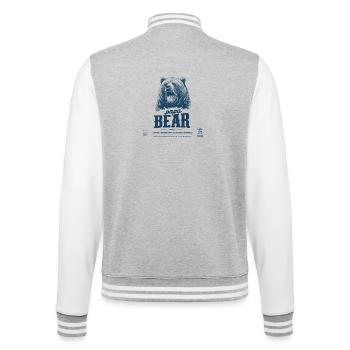 Bären Papa - College-Sweatjacke - Grau meliert/Weiß - Hinten - Marisol (170cm)
