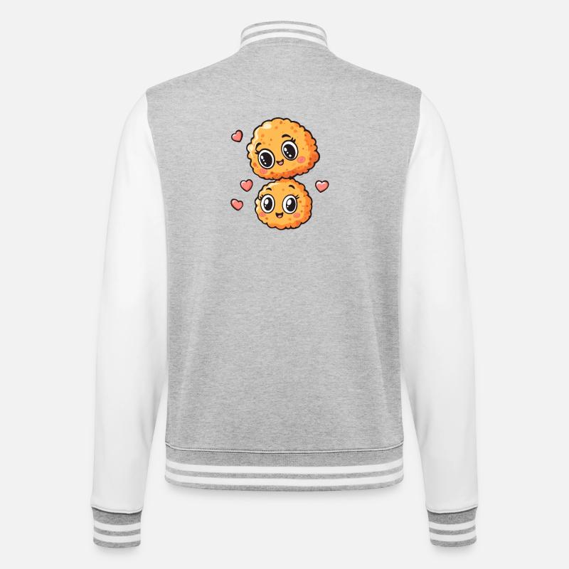 Duo de coeurs de collation câline - Veste Teddy - gris chiné / blanc