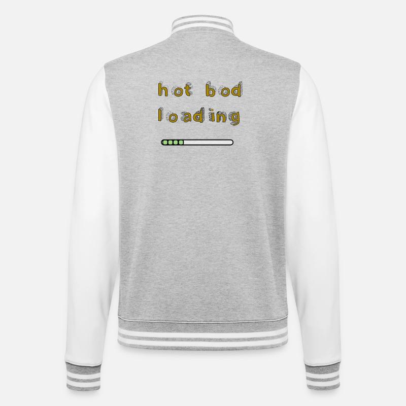 Hot Bod Loading - College-Sweatjacke - Grau meliert/Weiß