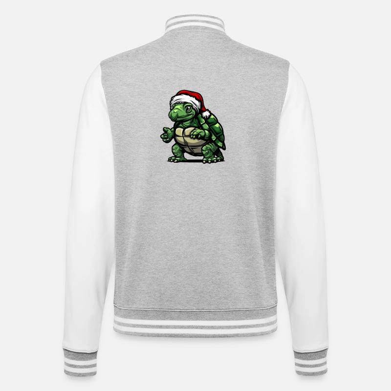 Turtle Christmas - College Sweat Jacket - heather grey/white