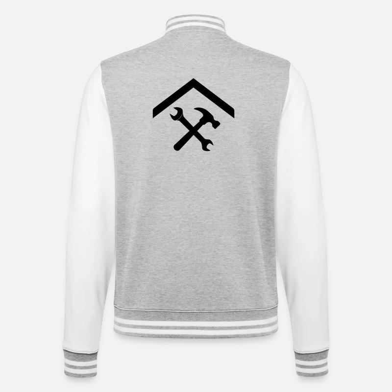 Artisan de concierge – Clé à marteau - Veste Teddy - gris chiné / blanc