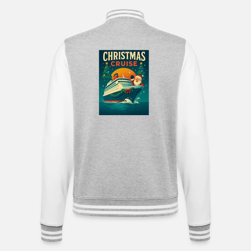 Weihnachtskreuzfahrt - College-Sweatjacke - Grau meliert/Weiß