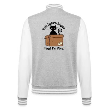 Chat Schroedinger - Boîte Paradoxe de dessin animé - Veste Teddy - gris chiné / blanc - Dos - Marisol (170cm)
