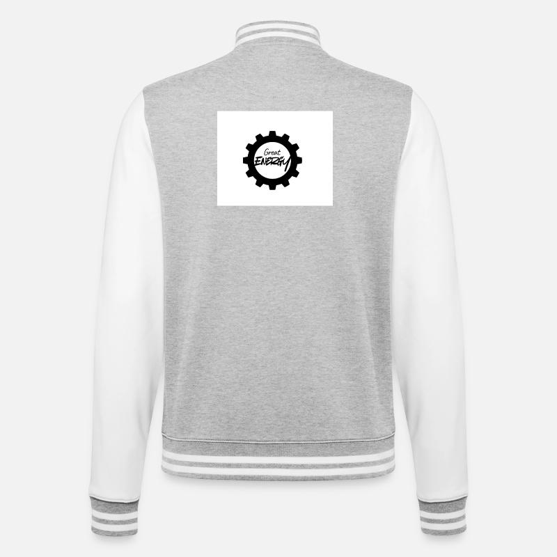 Große Energie Gear Muster - College-Sweatjacke - Grau meliert/Weiß