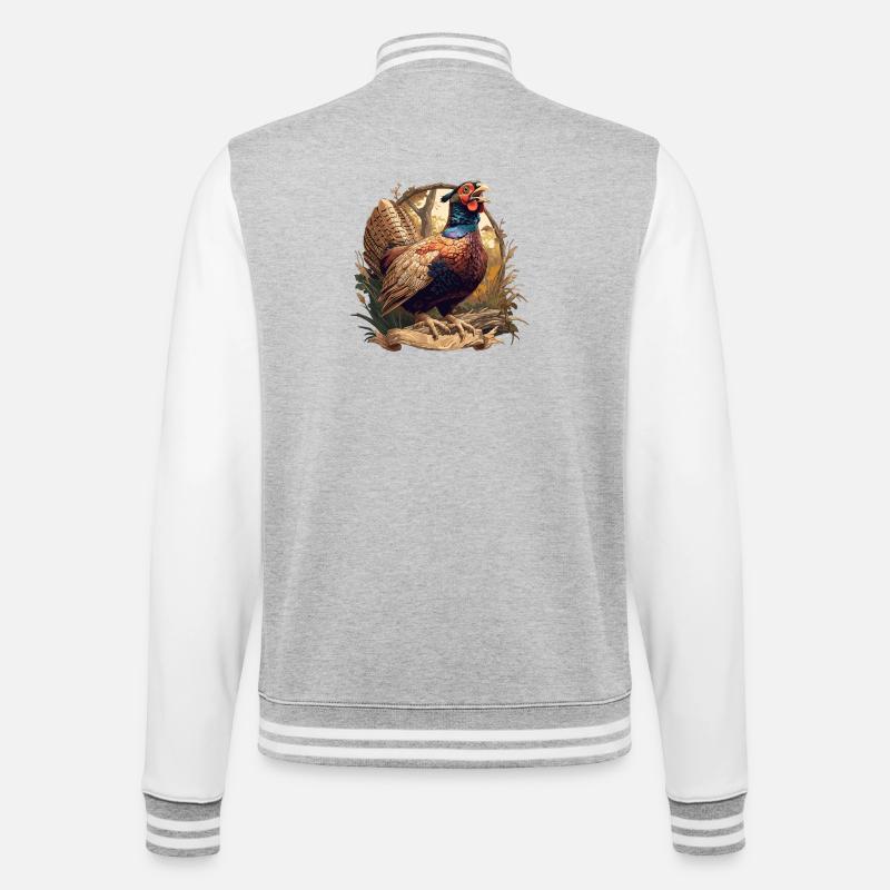 Faisans Faisan - Veste Teddy - gris chiné / blanc