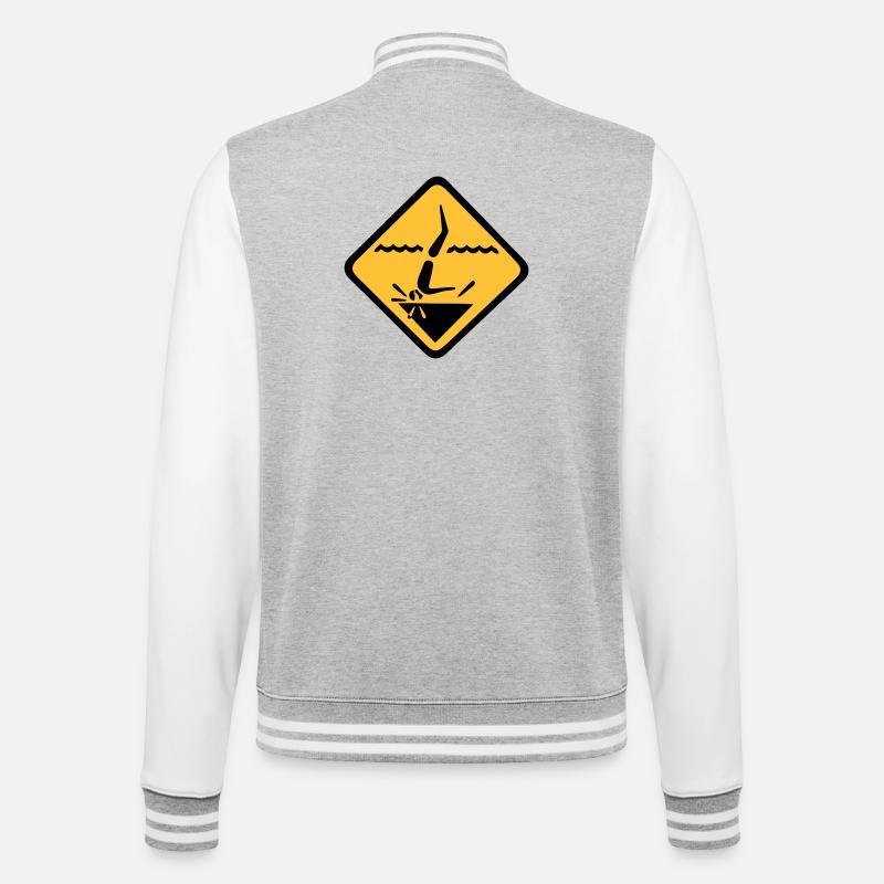 Graphique de signe de plongée - Veste Teddy - gris chiné / blanc