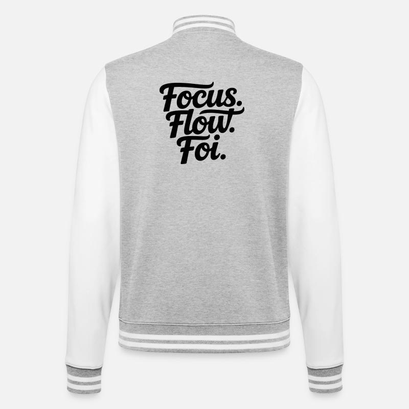 Focus Flow Fly Script - Veste Teddy - gris chiné / blanc