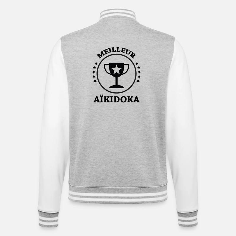 Bestes Aikido – Aikido - College-Sweatjacke - Grau meliert/Weiß