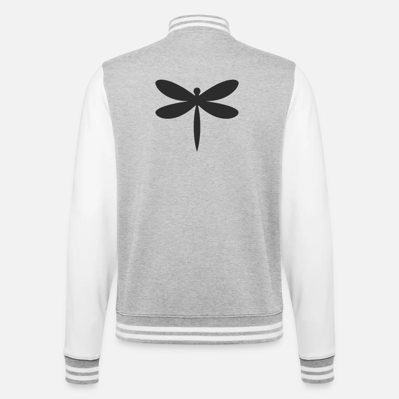 Silhouette de la Libellule - Veste Teddy - gris chiné / blanc