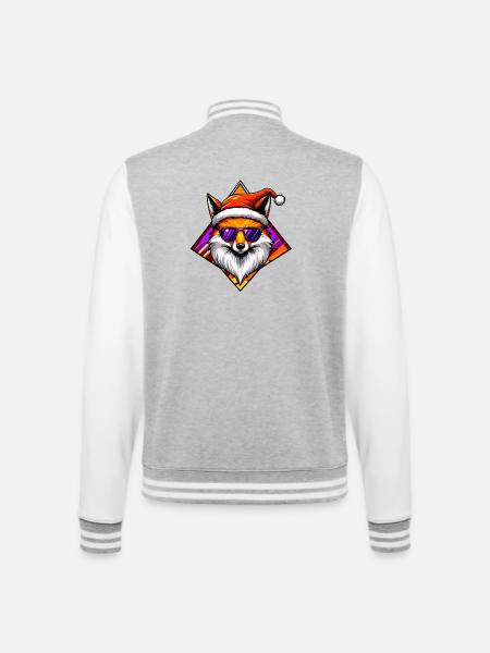 Fuchs Santa Swag - College-Sweatjacke - Grau meliert/Weiß