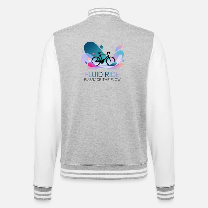 Fluid Ride Umarme den Flow - College-Sweatjacke - Grau meliert/Weiß