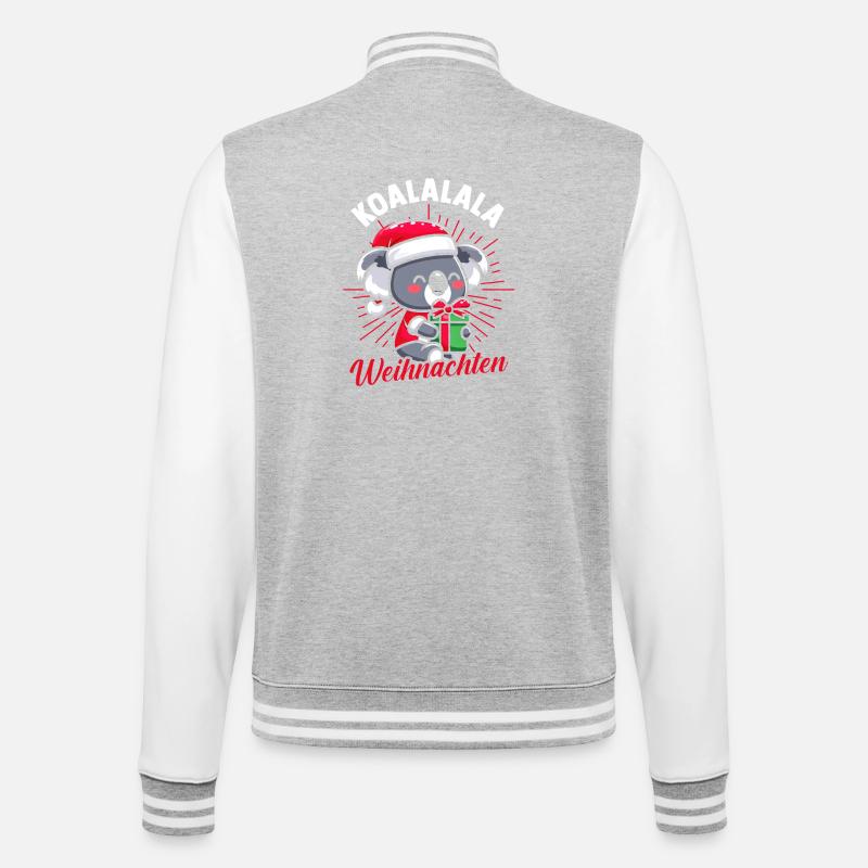 Weihnachtsmann Koala Weihnachtszeit Weihnachts - College-Sweatjacke - Grau meliert/Weiß