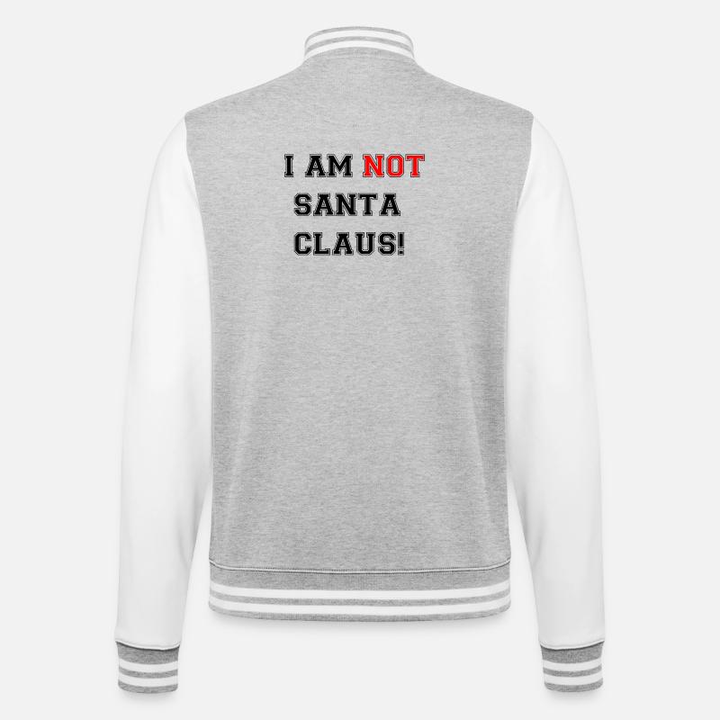Ich bin nicht der Weihnachtsmann! - College-Sweatjacke - Grau meliert/Weiß