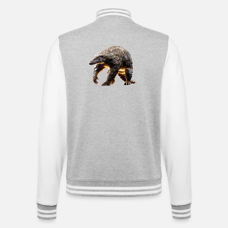 Pangolin Pangolin Pine Cone Pangolins - College Sweat Jacket - heather grey/white