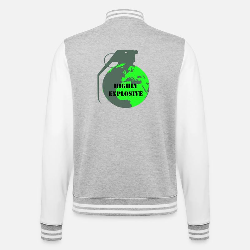 Explosive Earth - College Sweat Jacket - heather grey/white
