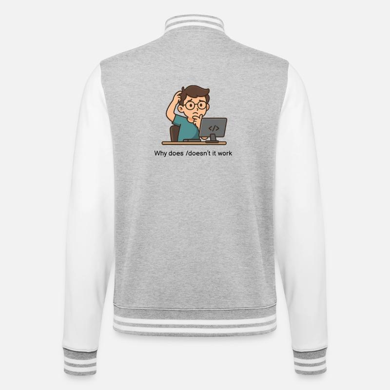 Why does/doesn’t it work - College-Sweatjacke - Grau meliert/Weiß