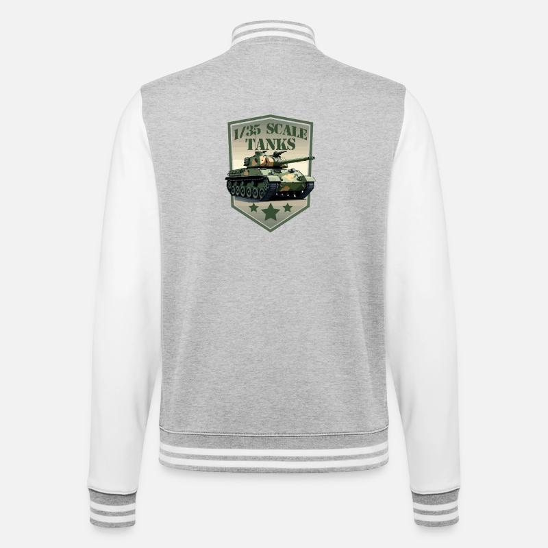 Panzer im Maßstab 1:35 Patch Schild - College-Sweatjacke - Grau meliert/Weiß