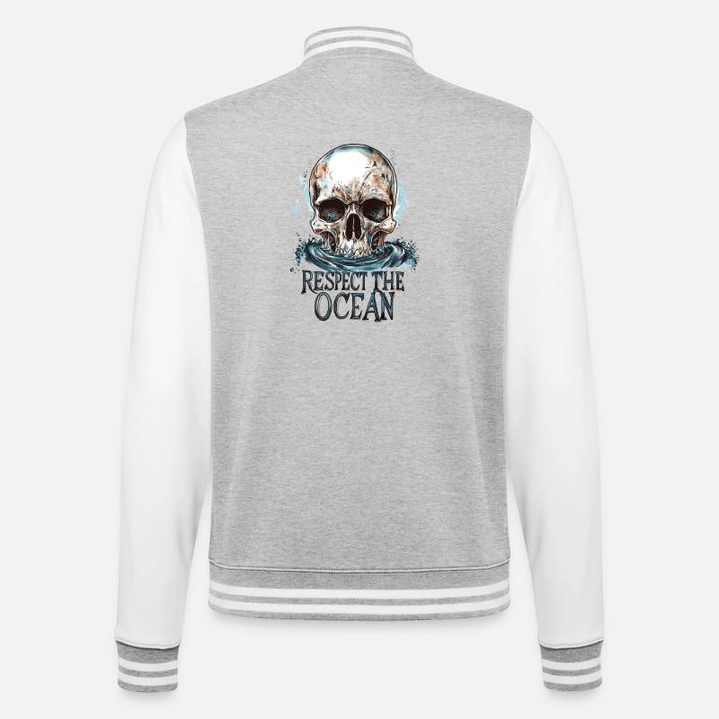 Diver Ocean Respect Dive - College Sweat Jacket - heather grey/white