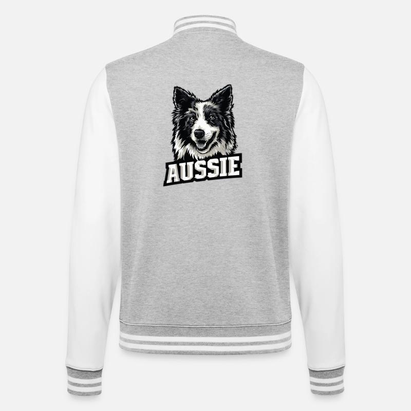 Australian Shepherd – Aussie Pride - College Sweat Jacket - heather grey/white