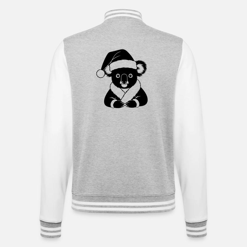 Comic de Noël Koala – Noir & Blanc - Veste Teddy - gris chiné / blanc