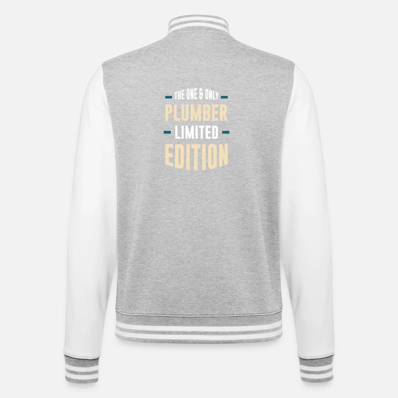 Klempner Limited Edition - College-Sweatjacke - Grau meliert/Weiß
