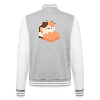 Chat Tortie Endormi - Veste Teddy - gris chiné / blanc - Dos - Marisol (170cm)