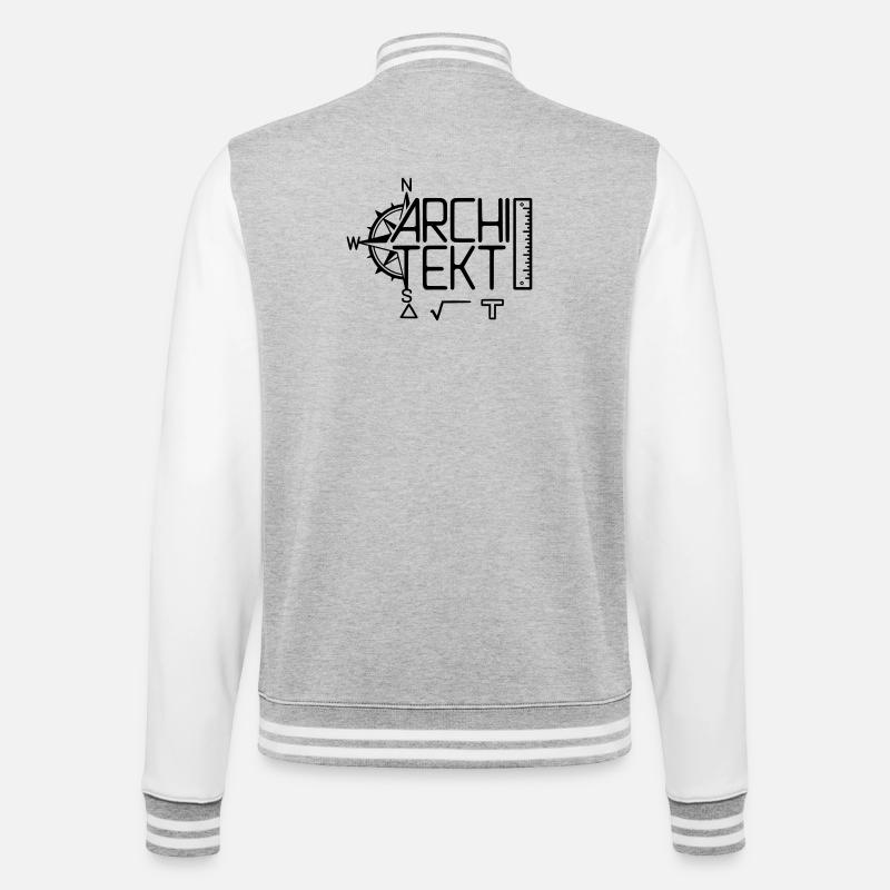 Architect Design with Drawing Tool - College Sweat Jacket - heather grey/white