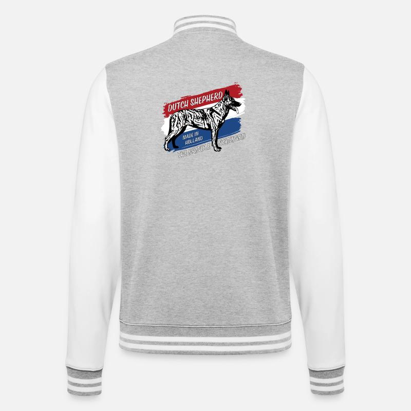 Dutch Shepherd – Dutchie - College-Sweatjacke - Grau meliert/Weiß
